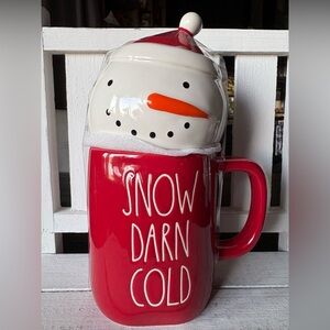 Rae Dunn Red ‘Snow Darn Cold’ Ceramic Topper Mug